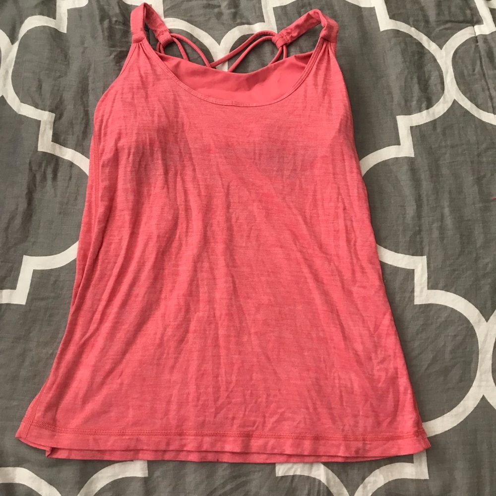 Pink lululemon workout top
